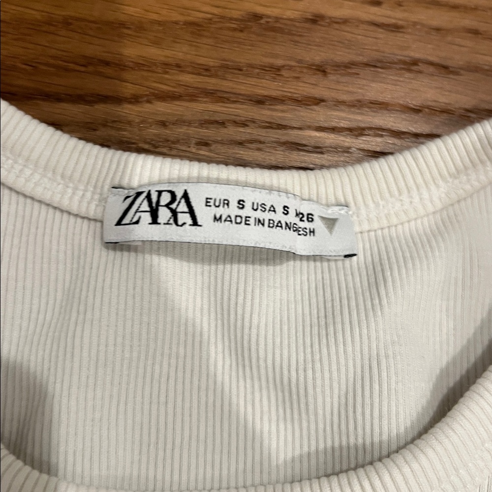 Zara white Ribbed Tank Top - Picture 2 of 3